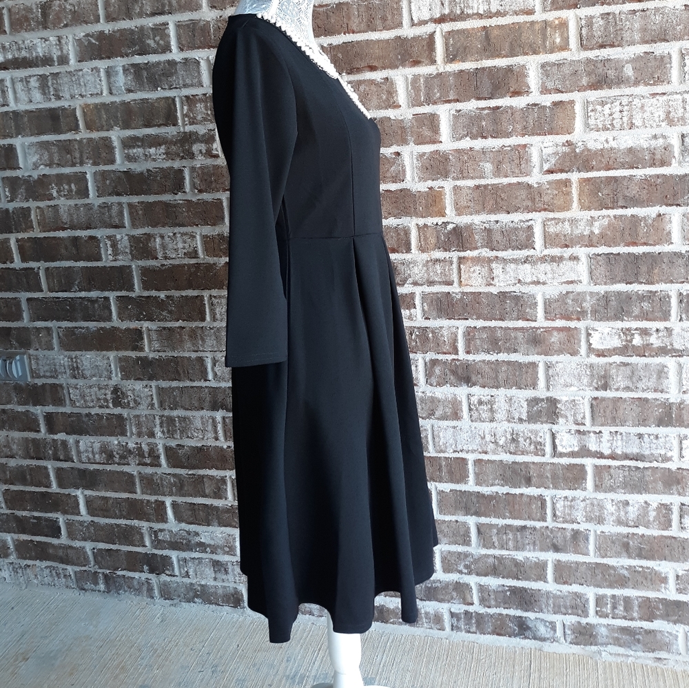 Elegant Black Fit and Flare Dress - Picture 6 of 8